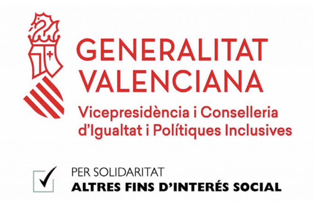 <strong>RENOVADO EL APOYO DE LA <em>CONSELLERIA D’IGUALTAT I POLÍTIQUES INCLUSIVES</em> A LOS PROGRAMAS DE SOMLLAR A TRAVÉS DE LA CONVOCATORIA DEL IRPF</strong> logo vicepresidencia de igualdad y políticas inclusivas de la generalitat valenciana.