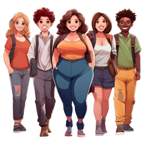 firefly jóvenes sonrientes feos y rellenitos de diferentes razas cuerpo entero estilo anime 13260 removebg preview (1)